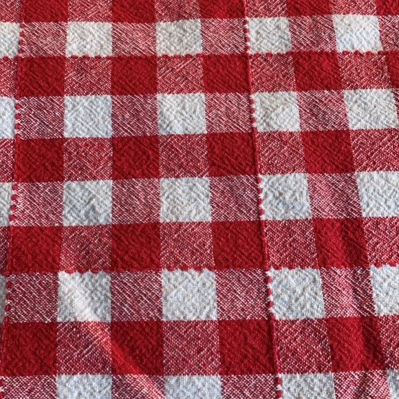 Red and white checked tablecloth.  Approximately 90” x 52” - Picture 2 of 3